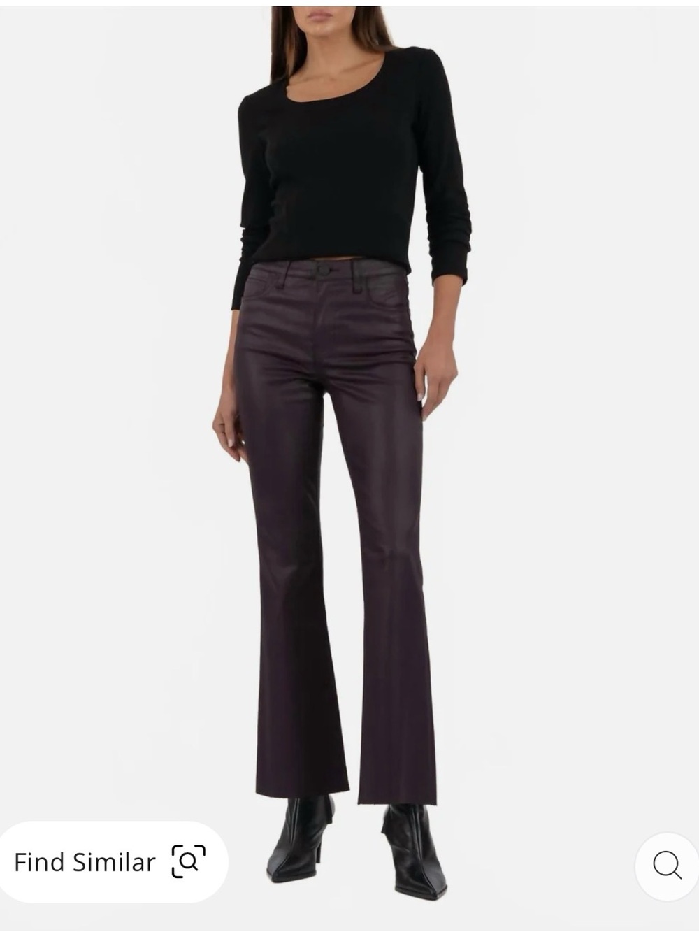 KUT from the Kloth Stella Coated High Rise Flare Sangria 4 NWT